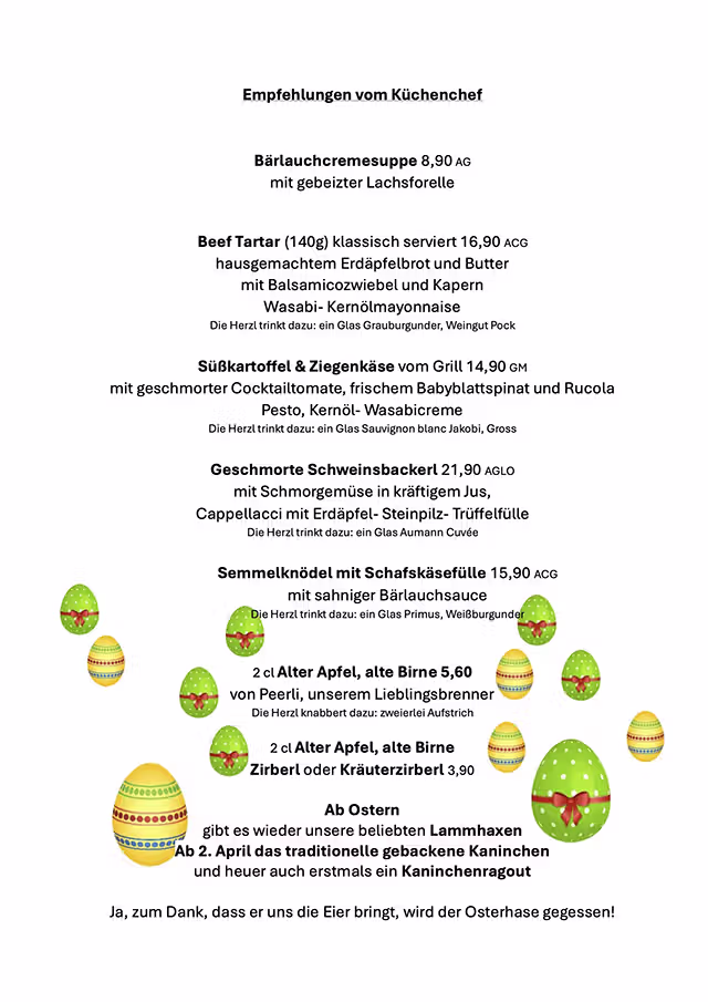 Ostern 2026 in der Herzl Weinstube Graz