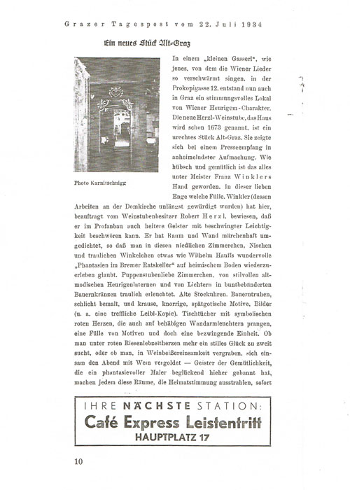 Herzl-Eröffnung Tagespost 1934